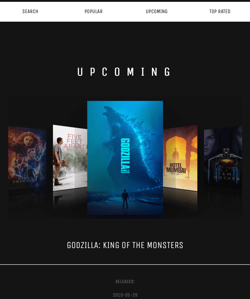 Upcoming Movies Page